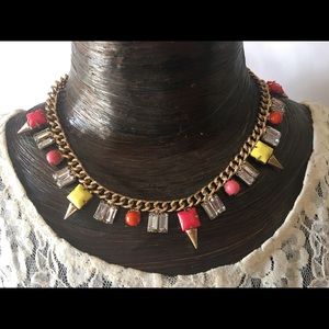 Material Girl Spike & Stone Acrylic Bead Necklace